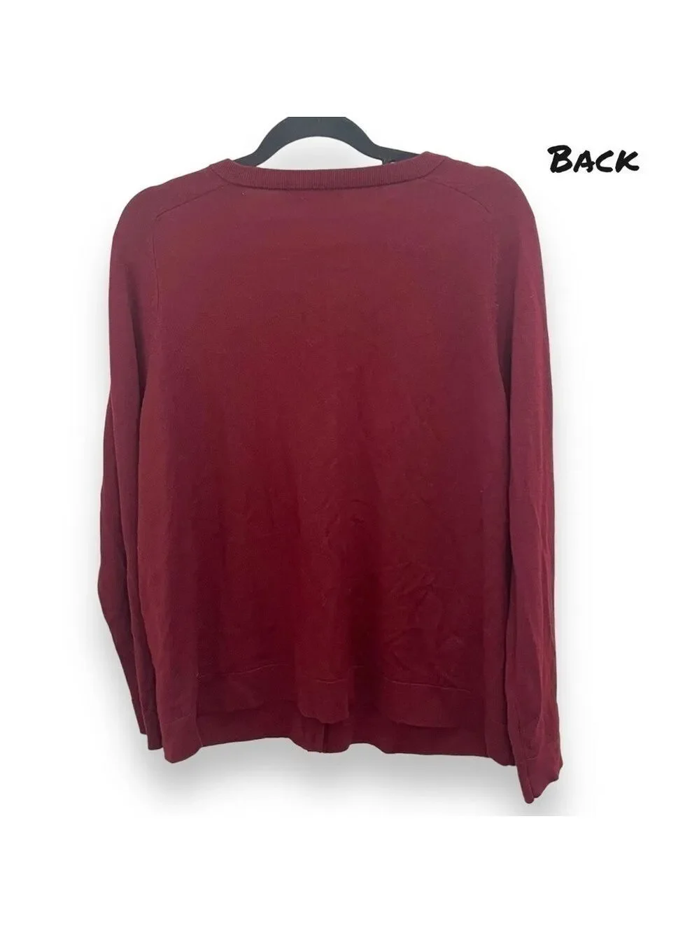 Pendleton Burgundy Maroon 100% Merino Wool Sweater Cardigan - Size Large